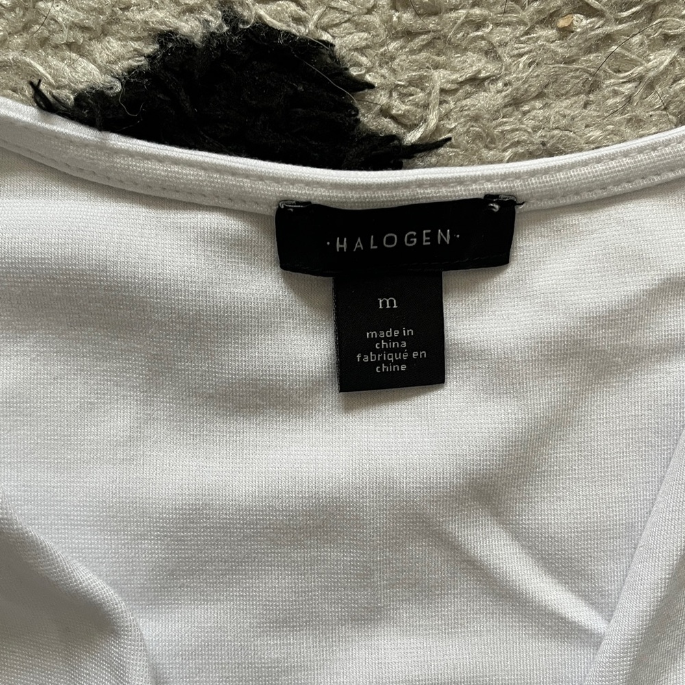 Halogen Size Medium Twist knit top in bright white - Picture 3 of 11